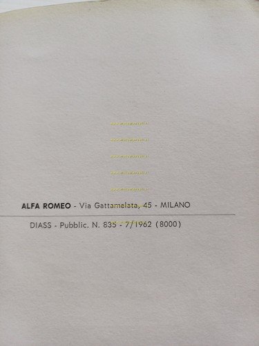 Alfa Romeo Giulia TI 1962 manuale uso manutenzione libretto originale