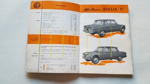Alfa Romeo Giulia TI 1964 manuale uso manutenzione libretto originale