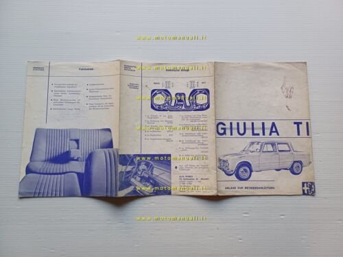 Alfa Romeo Giulia TI 1966 AGGIORNAMENTO originale testo TEDESCO