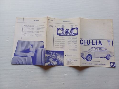 Alfa Romeo Giulia TI 1966 ALLEGATO manuale uso originale
