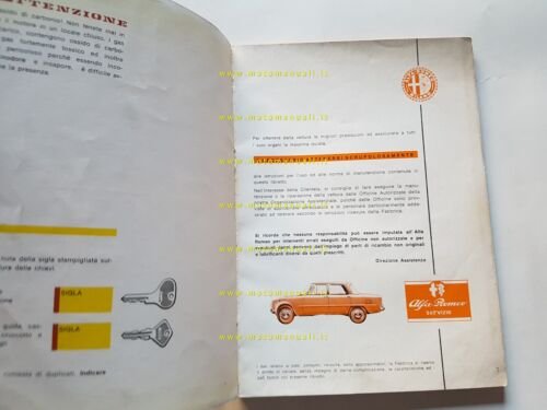 Alfa Romeo Giulia TI 1966 manuale uso manutenzione libretto istruzioni …