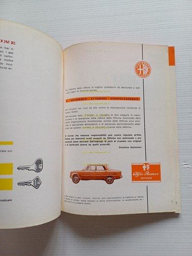 Alfa Romeo Giulia TI 1967 manuale uso manutenzione libretto originale