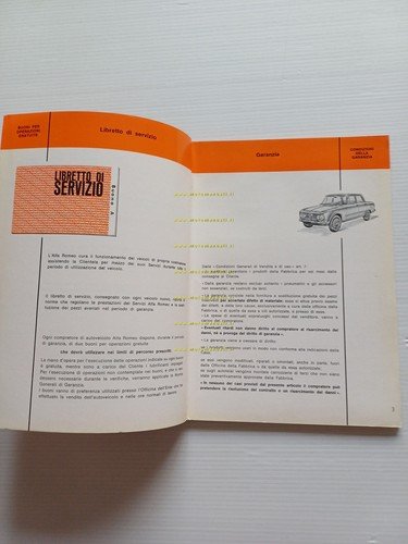 Alfa Romeo Giulia TI 1967 manuale uso manutenzione libretto originale
