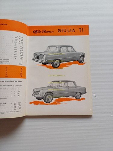 Alfa Romeo Giulia TI 1967 manuale uso manutenzione libretto originale