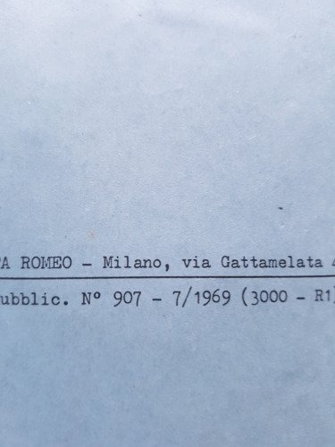 Alfa Romeo Giulia ti Spider Sprint '69 manuale officina caratteristiche …