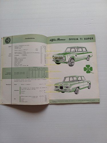 Alfa Romeo Giulia TI Super 1964 manuale uso manutenzione libretto …