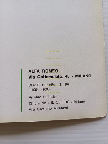 Alfa Romeo Giulia TI Super 1964 manuale uso manutenzione libretto …