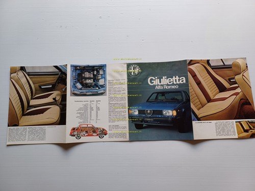 Alfa Romeo Giulietta 1.3 - 1.6 1977 depliant originale italiano