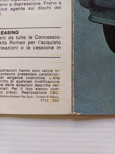 Alfa Romeo Giulietta 1.3 - 1.6 1977 depliant originale italiano