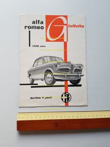 Alfa Romeo Giulietta 1300 Berlina 1955 depliant originale italiano