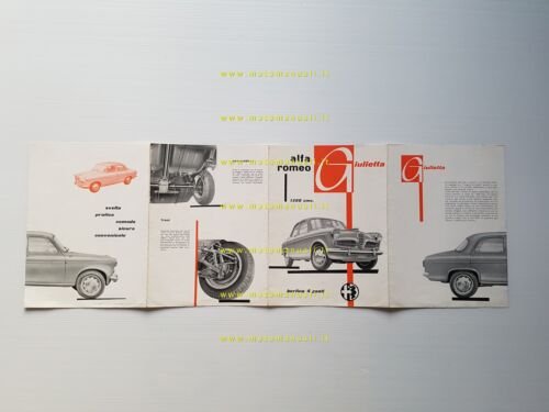 Alfa Romeo Giulietta 1300 Berlina 1955 depliant originale italiano