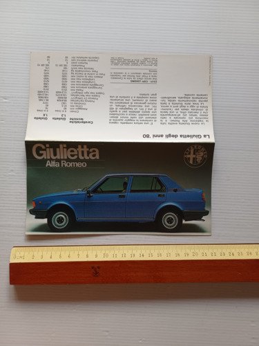 Alfa Romeo Giulietta 1977 depliant originale italiano brochure