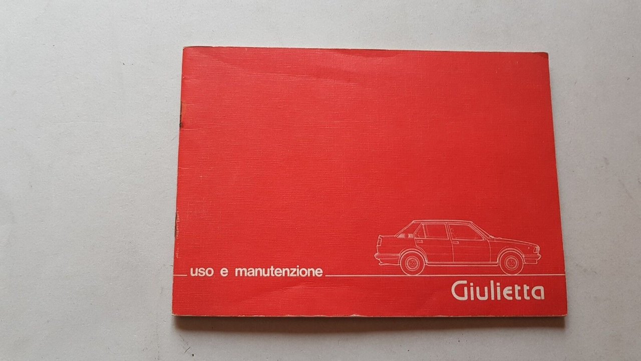 Alfa Romeo Giulietta 1979 manuale uso originale owner's manual