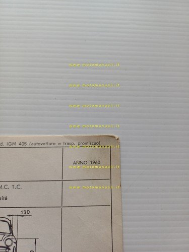 Alfa Romeo Giulietta Berlina 1960 scheda omologazione DGM Motorizzaz. Facsimile