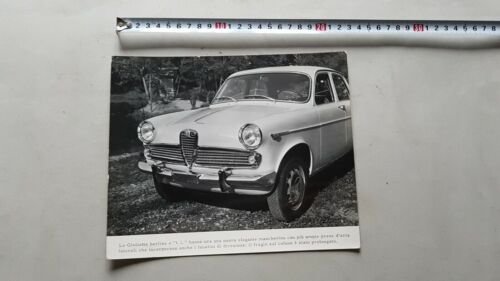 Alfa Romeo Giulietta Berlina-TI 1962 foto originale cartella stampa no …