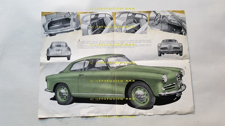 Alfa Romeo Giulietta Sprint 1955 depliant originale italiano