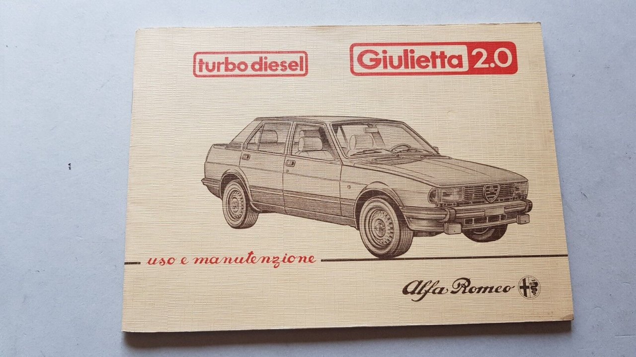 Alfa Romeo Giulietta TurboDiesel 1983 manuale uso originale owner's manual