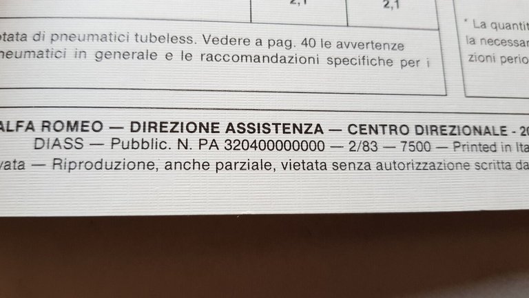 Alfa Romeo Giulietta TurboDiesel 1983 manuale uso originale owner's manual