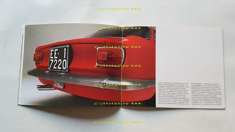 Alfa Romeo GT - Spider Junior 1972 depliant originale italiano