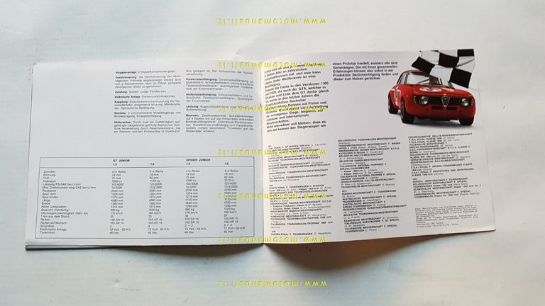 Alfa Romeo GT - Spider Junior 1973 depliant originale TEDESCO …