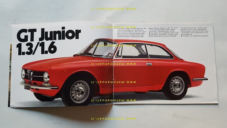 Alfa Romeo GT - Spider Junior 1973 depliant originale TEDESCO …