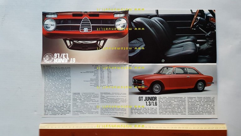 Alfa Romeo GT Junior 1.3 - 1.6 1973 depliant originale …