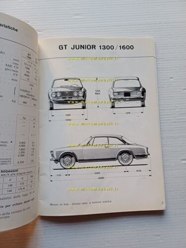 Alfa Romeo GT Junior 1.3 - 1.6 1974 manuale uso …