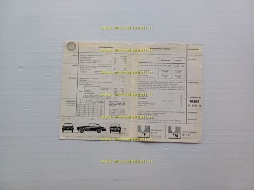 Alfa Romeo GTA 1300 Junior 1968 AGGIORNAMENTO originale manuale uso