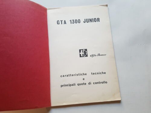 Alfa Romeo GTA 1300 Junior 1968 manuale officina caratteristiche tecniche