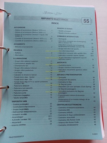 Alfa Romeo GTV - Spider 1994-97 manuale officina Impianto Elettrico …