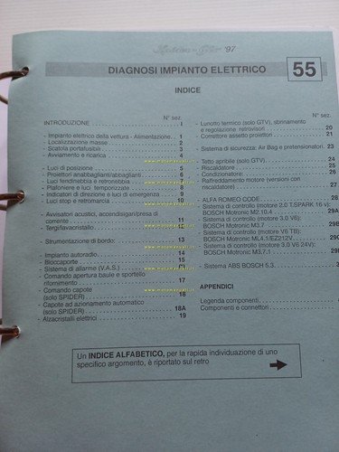 Alfa Romeo GTV - Spider 1997-2003 manuale officina Impianto Elettrico …