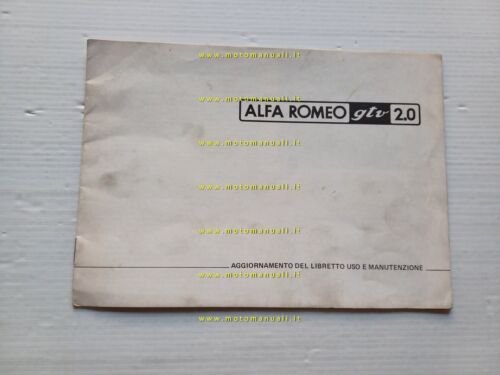 Alfa Romeo GTV 2.0 12.1981 AGGIORNAMENTO manuale uso ORIGINALE