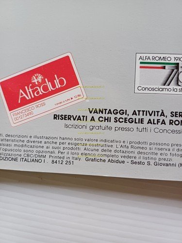 Alfa Romeo GTV 6 2.5 - 2.0 1984-85 depliant originale …