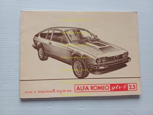 Alfa Romeo GTV 6 2.5 1980 manuale uso manutenzione libretto …