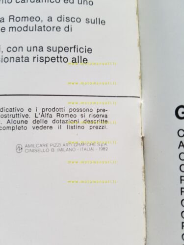 Alfa Romeo GTV 6 2.5 1982 depliant originale italiano