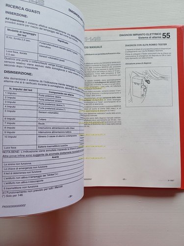 Alfa Romeo GTV-Spider-145-146-155-164 1996-98 manuale officina Sistemi Allarme