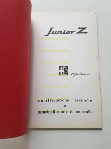 Alfa Romeo Junior Z 1.3 1969 manuale officina caratteristiche tecniche …
