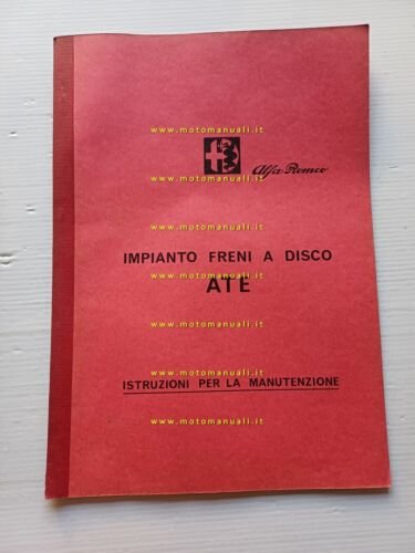 Alfa Romeo manuale officina riparazione freni disco ATE 1966 originale