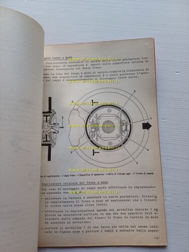 Alfa Romeo manuale officina riparazione freni disco ATE 1966 originale