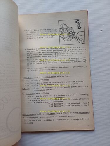 Alfa Romeo manuale officina riparazione freni disco ATE 1966 originale