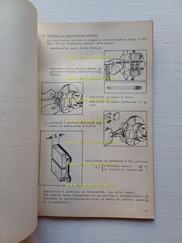 Alfa Romeo manuale officina riparazione freni disco ATE 1966 originale