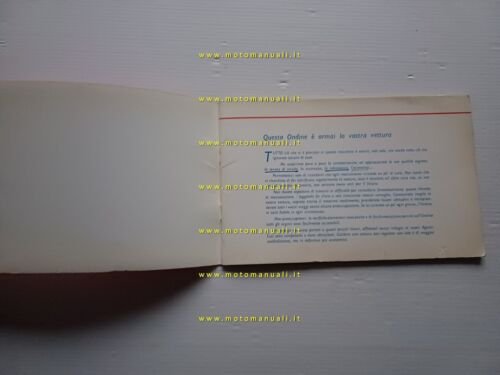 Alfa Romeo Ondine manuale uso manutenzione libretto originale