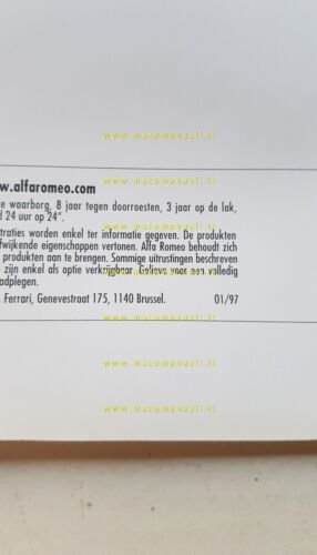 Alfa Romeo produzione 1997 depliant OLANDESE originale DUTCH text brochure