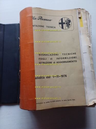 Alfa Romeo raccolta informazioni tecniche per le officine 1976 originale