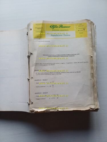 Alfa Romeo raccolta informazioni tecniche per le officine 1976 originale