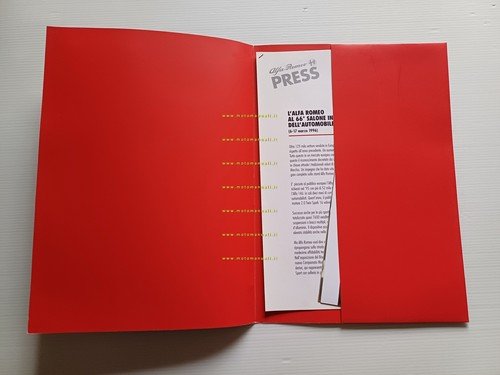 Alfa Romeo Salone Internazionale Auto Geneve 1996 cartella stampa originale