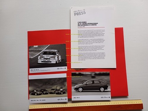 Alfa Romeo Salone Internazionale Auto Geneve 1996 cartella stampa originale