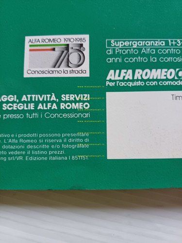Alfa Romeo Spider 1.6 - 2.0 1985 depliant originale italiano