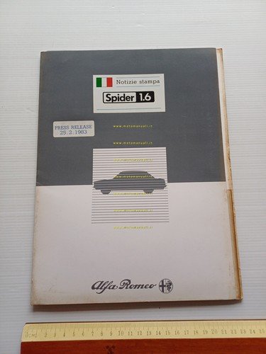 Alfa Romeo Spider 1.6 1983 cartella stampa originale press kit