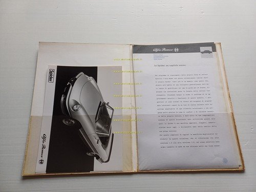 Alfa Romeo Spider 1.6 1983 cartella stampa originale press kit